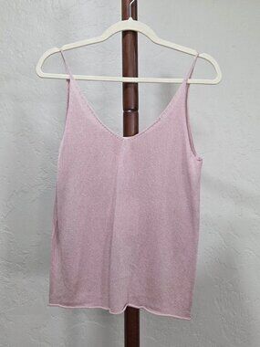 Summer V-Neckline Knit Camisole With Rolled Hem